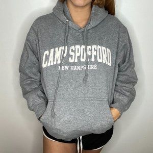 Camp Spofford New Hampshire grey hoodie sweatshirt sweater M